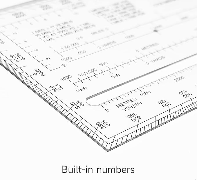 CYA Square Military Map Coordinate Scale Protractor Map for Land Navigation, Military Style UTM/MGRS Coordinate Scale