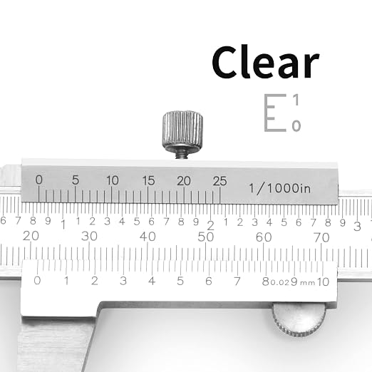Stainless Steel Calipers 0-8" Thickened Mono-Block Vernier Caliper Inch/Metric 0-8" Range +/-0.02 Accuracy 0.02/0.001" Resolution Slide Calliper Rule Depth Gauges DRINYOUNG