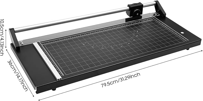 24 Inch Manual Rotary Paper Cutter, Rolling Cutter Precision Rotary Paper Trimmer Cutting Thickness 0.04 Inch for Photo Paper and Office Paper 31.29 x 14.17 x 4.13 Inch