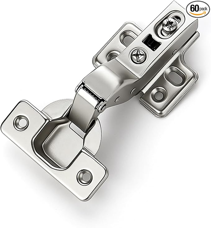 HOME EDIT 30 Pairs 60 Pack European Insert Soft Close Cabinet Hinges Concealed Kitchen Cabinet Hinges Heavy-Duty Frameless Adjustable for Cupboard Hardware