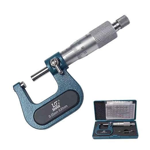 Digital Micrometer Industrial Tools 0-1''Precision Dual Ball Anvil Micrometer Pipe Tube Round Carbide，Accuracy: ± 0.00015， by 0.0003'' Graduation Digit Outside Micrometer in Fitted Box