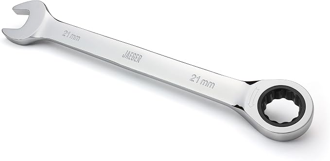 Jaeger 21 mm Ratchet Wrench, Precision, Chrome Vanadium, Metric