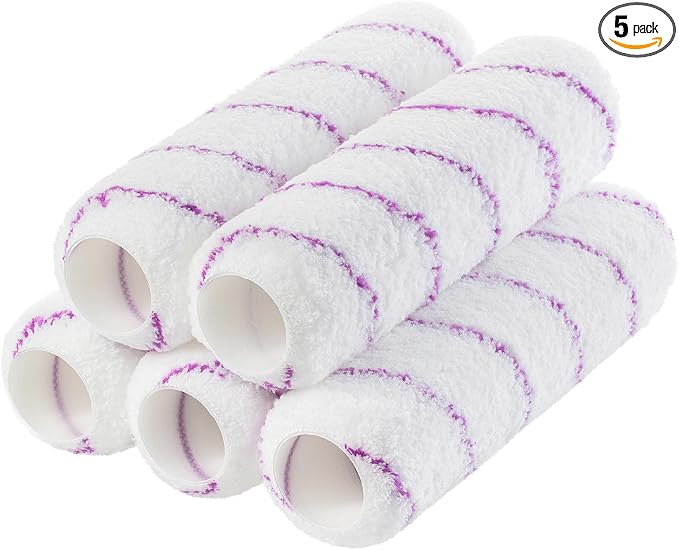 Bates- Paint Roller Covers, 9", 5 Pack, Purple Stripes, Covers for Paint Rollers 9 Inch, 9 Inch Paint Roller Covers, Paint Roller Cover, Paint Roller Covers 9 Inch, Large Paint Roller Covers