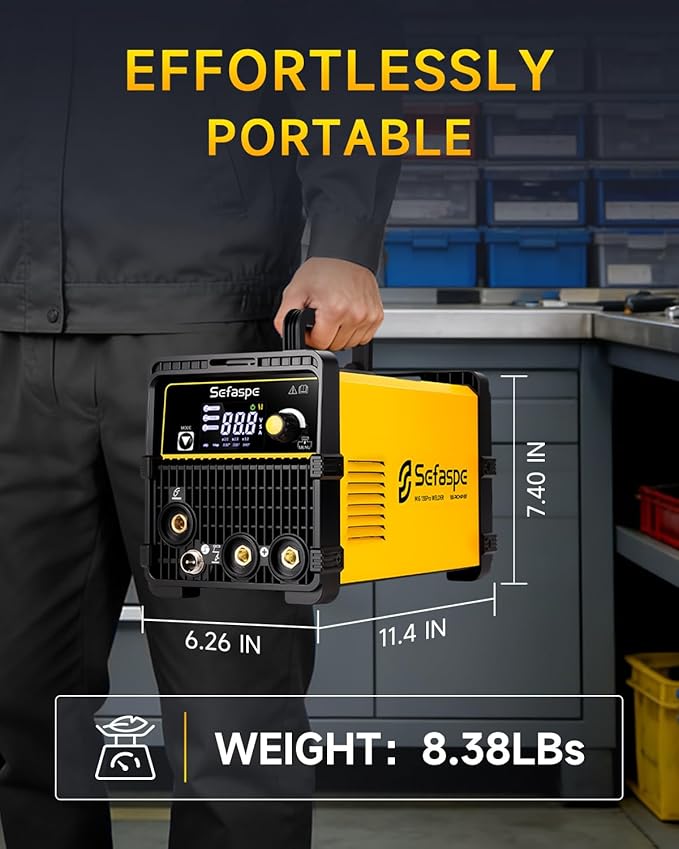 135Amp MIG Welder, 2026 Newest [Large LED Display] 3-in-1 Flux Core Gasless MIG/Stick/Lift TIG 110V Welding Machine, Smart Synergy Control, VRD Safety, Portable for Home DIY & Repair