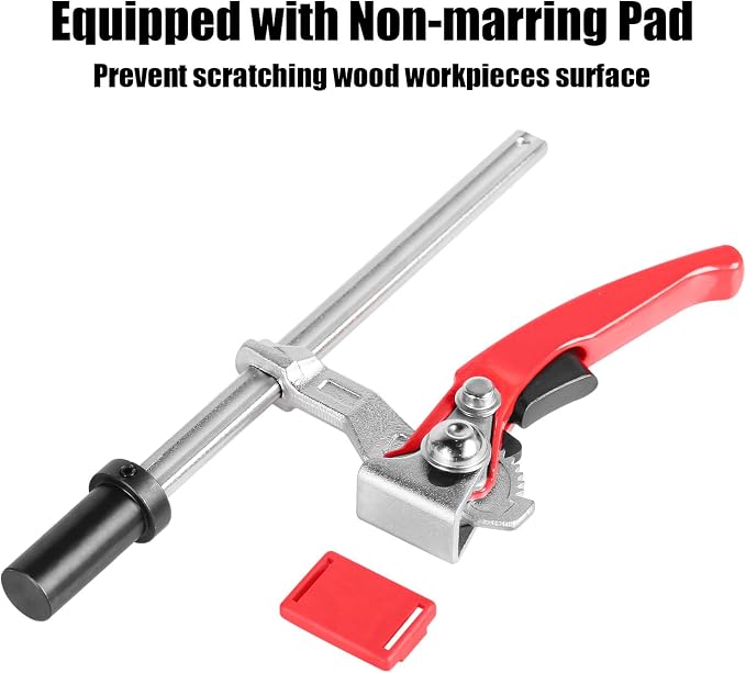 TOOLCOOL MFT Table Workbench Quick Ratchet Bench Dog Clamp 3/4 Inch Dog Hole Clamp Hold Down Clamp for Woodworking (2 Pack)