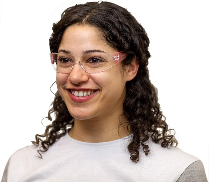BISON LIFE Clear Safety Glasses – ANSI Z87.1 Scratch & Impact Resistant Wrap Around Eye Protection Goggles for Men & Women