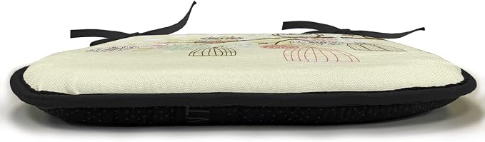 Lunarable Owls Chair Cushion Pads Set of 2, Winter Floral Background Blossoms Owls Out of Their Cages Birdcage Freedom, Anti-Slip Seat Padding for Kitchen & Patio, 16"x16", Pale Green Brown White