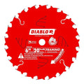 Diablo Framing Saw Blade for Wood - 6" Diameter, 20 ATB Teeth, 1/2" Arbor, .049" Kerf, 18° Hook Angle, .039" Plate, 12000 Max RPM - D0620X