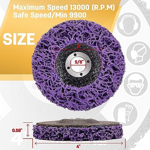 10 Pack Strip Disc Wheel for Angle Grinder Paint Rust Removal 4" x 5/8"