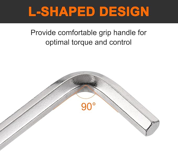 HARFINGTON 3pcs Hex Key Wrench 19mm Cr-V Steel L-Shape Hexagon Metric Wrenches Repairing Tool for Home DIY Bike Motorcycle Repair, Silver