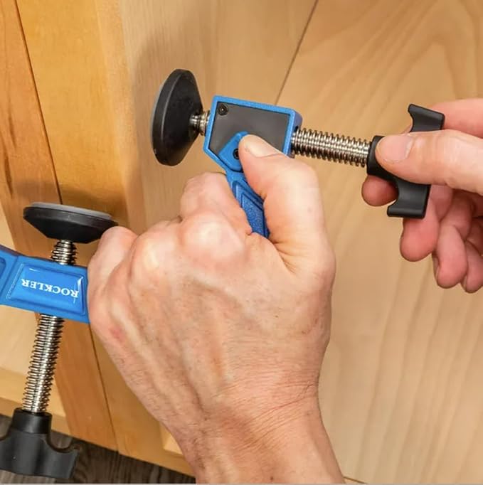 3-Way Face Clamps For Woodworking – Heavy Duty Woodworking Clamp With Steel Clutch – Cabinetry Tools For Mounting Drawers, Face Frames, And Panels – Non-Scratch, Secure Hold