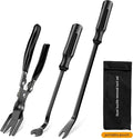 GOOACC Auto Trim Removal Tool Set 3Pcs No Scratch Pry Tool Kit with Storage Bag for Car Body Clips Door Panel Car Clips Dashboard Repair Black
