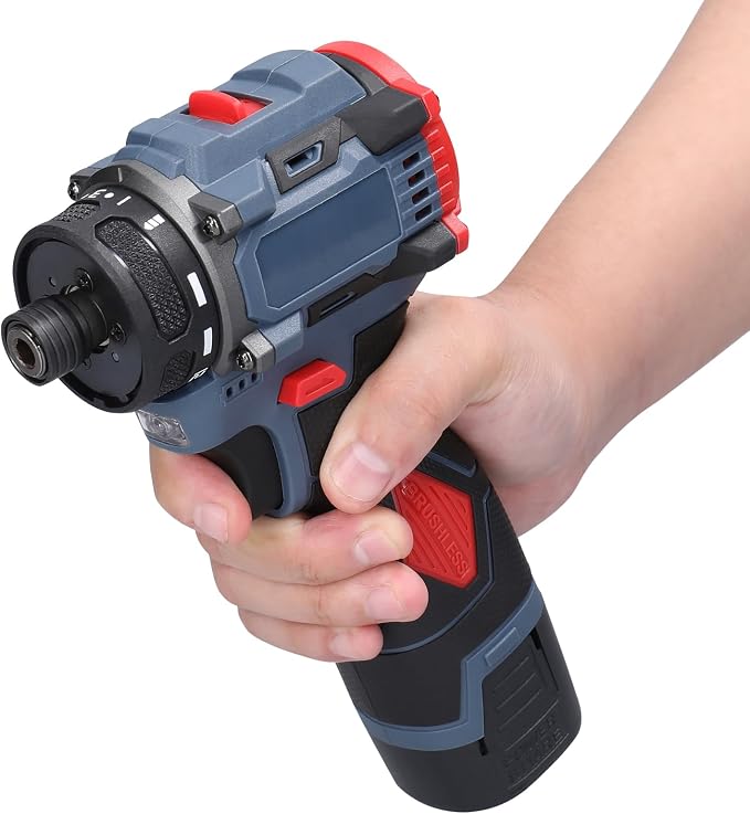 Dioche Electric Screwdriver 16.8V Multi Function Brushless Cordless Impact Screwdriver (2pcs Batteries US Plug)
