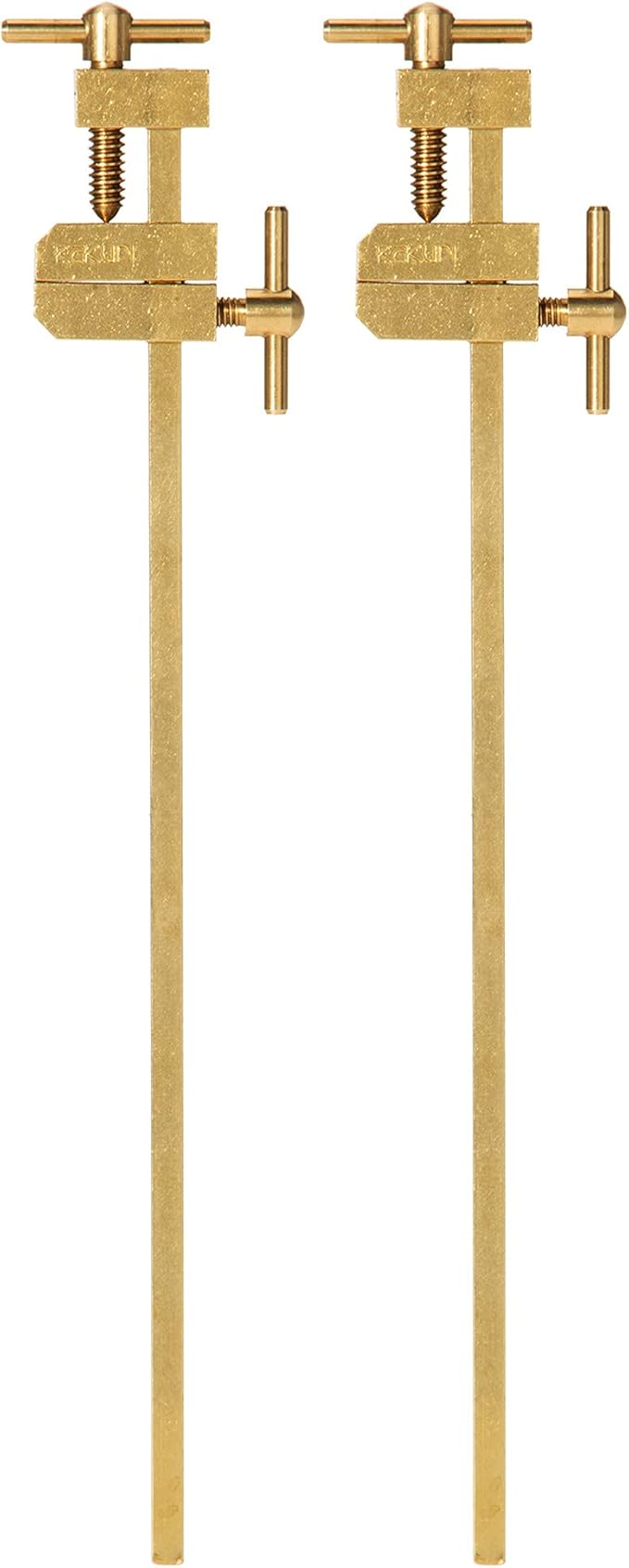 KAKURI Small Bar Clamps for Woodworking 5" HATAGANE Japanese Wood Clamps, Metal Parallel Clamps Tool Set 2 Pcs, Brass Gold, Made in JAPAN