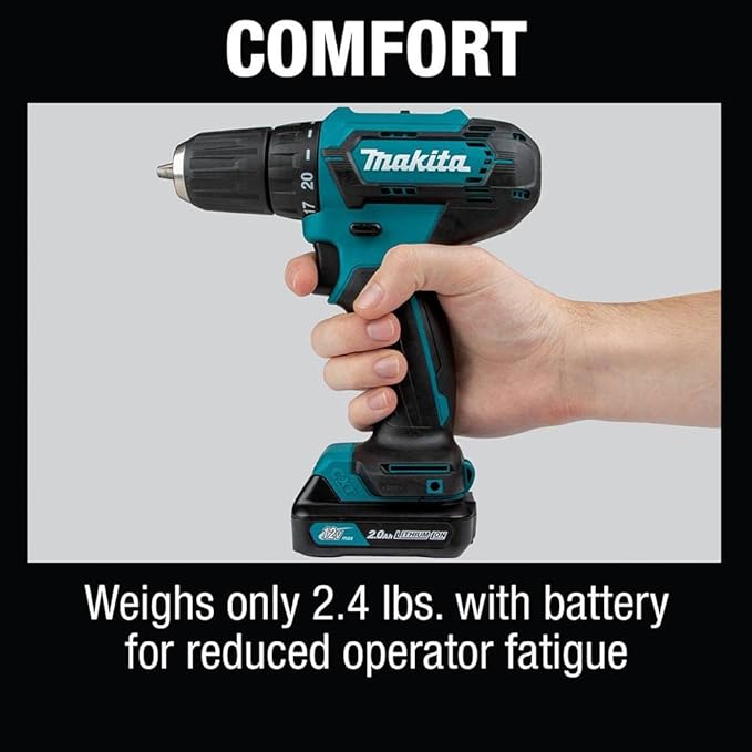 Makita FD09R1-R 12V MAX CXT Lithium-Ion 3/8 in. Cordless Drill Driver Kit with 2 Batteries (2 Ah) (Renewed)