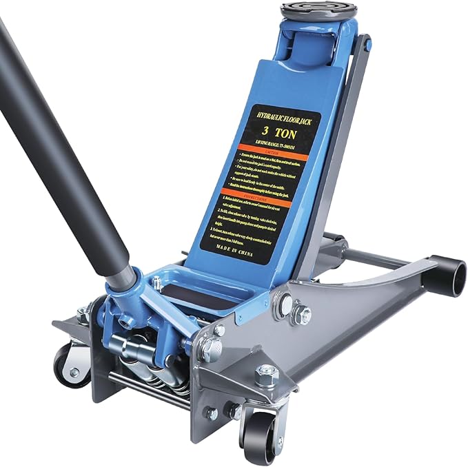 LARBANKE 3 Ton Low Profile Floor Jack,Hydraulic Carbon Steel Car Jack with Dual Pistons Quick Lift Pump,Easily Slide into Cars&Provide Stable Support,Lifting Range2.87-19.69",for Verious Cars