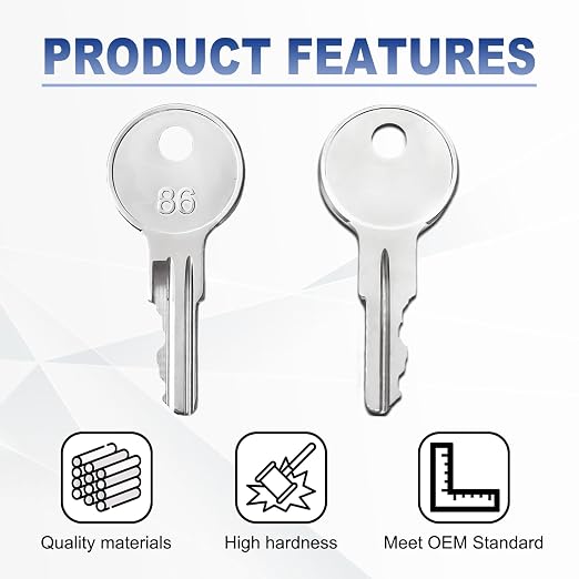 10PCS Equipment Keys CH510, Fit Some Truck Boxes and toolboxes from Delta, Brute Boxes, Better Built, DeeZee, Lund, Tractor Supply, Craftsman, Owens Products, UWS, Northern Tool