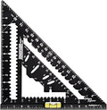 Johnson Level & Tool 1904-0700V 7-1/4" Johnny Square® MACH-1™ Smart Mark™ Rafter Square with Level Vial, Black