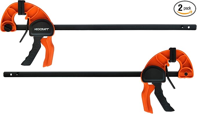 Quick Release Ratchet Bar Clamps for Woodworking (2 Pieces Set 18'') - Light Duty Adjustable One-Handed Clamp for Woodworking & Furniture Manufacturing & Assembly