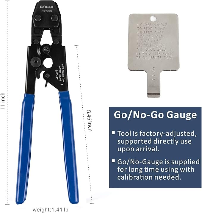 EFIELD Pex Cinch Clamp/Ear Hose Clamps Crimping Tool for Stainless Steel Clamps Sizes from 3/8" to 1" with Metal Pipe Cutter 20pcs 1/2" and 10 pcs 3/4" Clamps Suit all US F2098 Standards,(TOOL003)