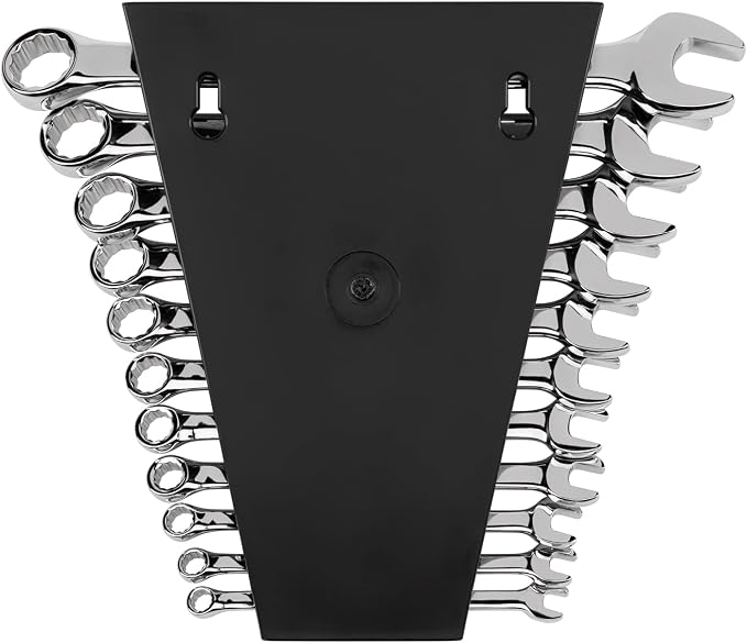 TEKTON Combination Wrench Set, 11-Piece | WCB91103 | (1/4 - 3/4 in.), Wrench Rack, Chrome Finish