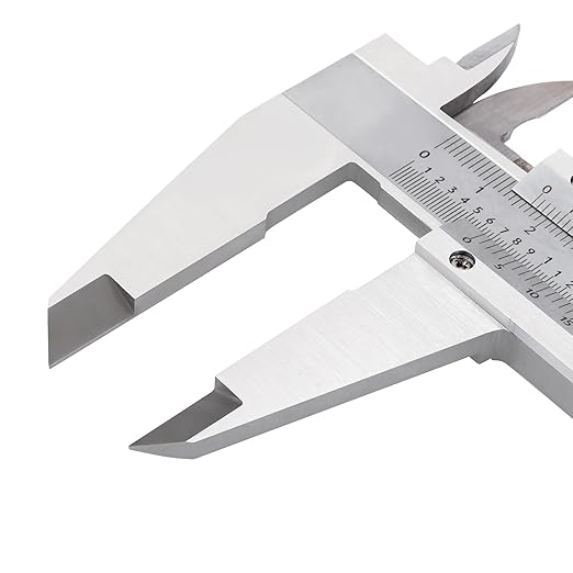 PEC Tools 6" / 150mm Vernier Caliper, Precision Stainless Steel Caliper with Fine Adjustment, 0.02mm/0.001" Graduation, 0.03mm Accuracy, for Inside, Outside, Step, and Depth Measuring