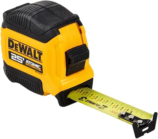 DEWALT ATOMIC Compact Series 25' Tape Measure, 1 Pack Bundle