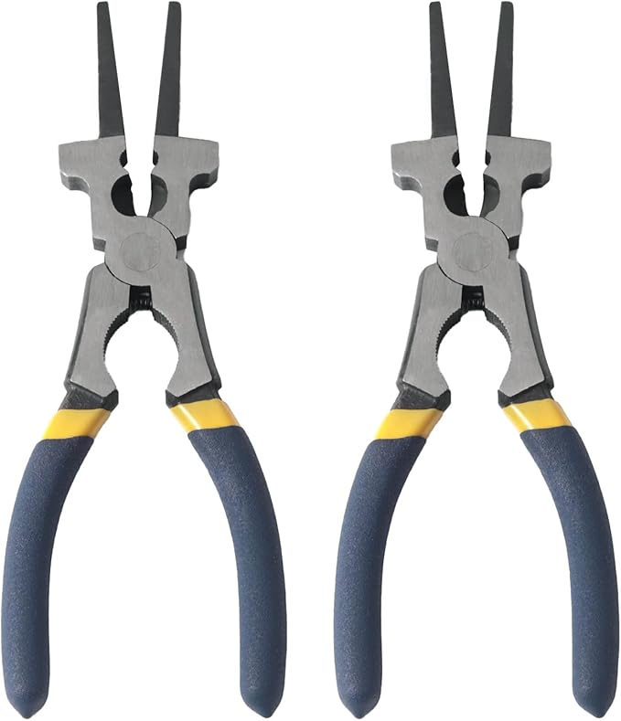 Professional 8" Weliding Pliers, Sharp MIG Pliers for Rust Resistant, Long Nose with Anti-slip Handle - Durable and Effecient (2PCS)