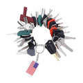 42 Pcs Equipment Keys Master Set, Compatible with CAT Caterpillar Bobcat JCB John Deere Case Kubota Volvo Komatsu Hyster Jlg Yanmar, Construction Heavy Equipment Ignition Keys with US Flag Keychain