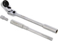 VIM Tools Flex Socket Ratchet to T Handle Wrench 3pc Set - 1/4in Small Ratchet Set with Socket Extension and Adapter