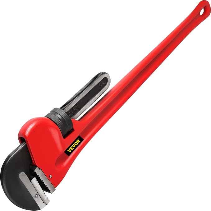 VEVOR Pipe Wrench, 51 inch, Heavy Duty Cast Iron Straight Plumbing Wrench, Adjustable Plumber Tool for Sink Faucet Toilet Bowl Bathroom Kitchen Drainer Repair Installation