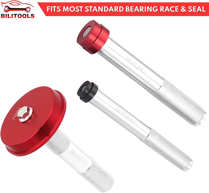 BILITOOLS Bearing Race and Seal Driver Set, 43 Piece Bearing Press Kit with 4 Handles & 39 Dual-Sided Adapters (SAE & Metric), Complete Seal Installer Kit