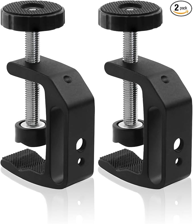 Universal C-Clamp With 1/4 And 3/8 Thread Hole For Desktop Mount Holder LCD Monitor Flash Desks Carts Benches Worktables (2)