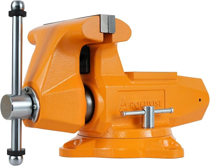 6"Bench Vise, 7"Jaw Opening 360° Swivel Base 4" Throat Depth