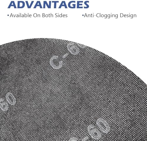 HUAALIUCHE 17" Sanding Screen Discs - Mesh Floor Sanding Screen - Black Silicon Carbide - for Wood Floors (30 Pack, 60 Grit)