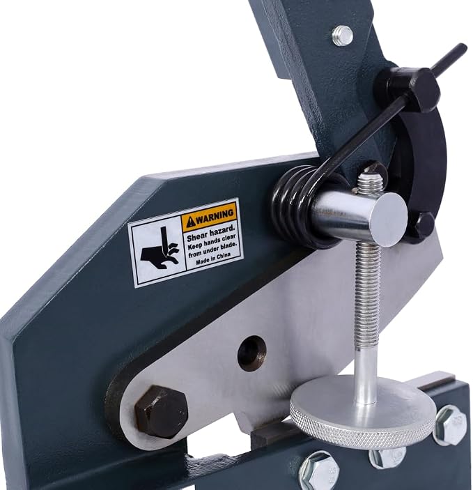 Metal Shears, Heavy-Duty Sheet Metal Cutter for Industrial Use, Hand Plate Shear, High Carbon Steel Blade, Effortless Cutting, Shrinker Stretcher Compatible, Workbench Mountable (6-Inch)