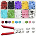 300 Sets Metal Snap Buttons with Fastener Pliers Press Tool Kit, 10 Colors Solid Sewing Snaps for Fabric,Prong Snap Button Kits for DIY Crafting Clothing Sewing (9.5mm / 1200 PCS)