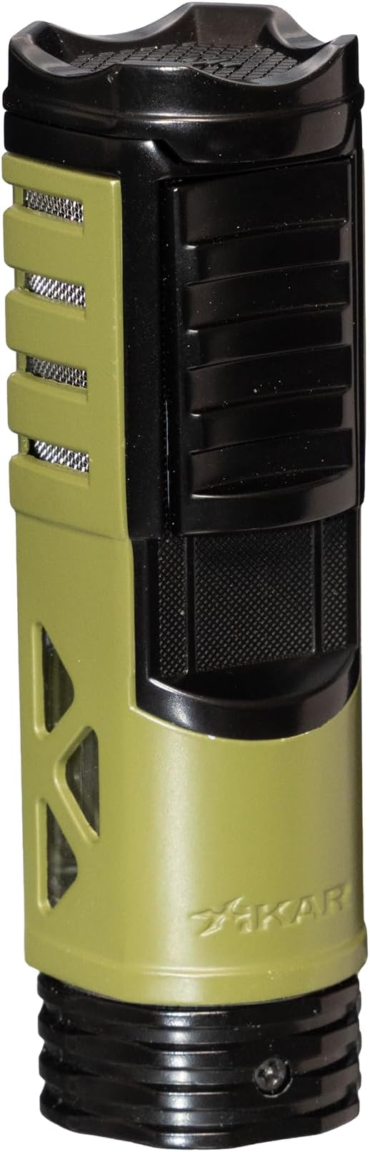 XIKAR Tactical Single-Jet Lighter, Tan and Black - Powerful Flame, Rugged Design with Rest Feature, Pocket Clip, EZ-View Fuel Window, and Adjustable Flame Height - Ideal for Outdoor Use (Olive Drab)