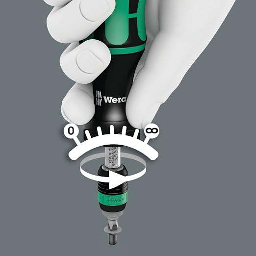 Wera 05074711001 Kraftform 7446 Hexagon Torque Screwdriver, 1/4" Head, 11.0-29.0"/lbs Variable Torque Adjustment Range