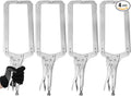 Yexiya 4 Pcs 18 Inch Locking C Clamp Original Lock Regular Tips Plain Adjustable Alloy Steel Locking C Clamp for Woodworking Carpentry Welding Electrical Equipment, Silver