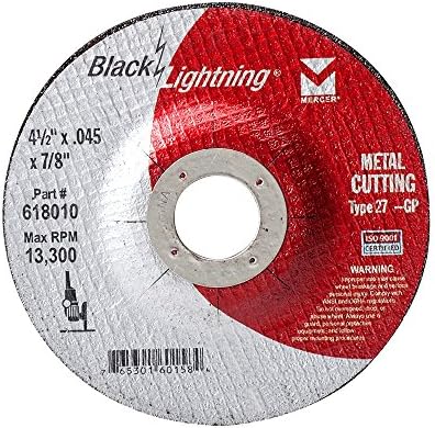 Mercer Industries 618010 - 4-1/2" x .045 x 7/8" Type 27 Black Lightning Cut-Off Wheels for Metal (50 pack)