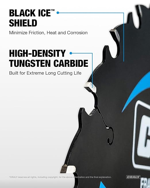 CRALY 7-1/4 Inch 24&60 Teeth Wood Cutting Framing/Fine Finish Circular Saw Blade, 5/8 Inch Arbor, Carbide Tipped, Thin Kerf, Black Ice™, for Plywood, MDF, OSB, Laminated, 2-Pack(C072460-2C)
