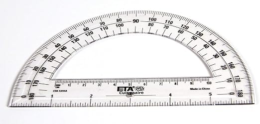 hand2mind Clear, Plastic, Student Math Protractor Set for Classroom (Pack of 100)