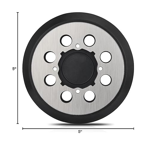 Sander Pad Replacement for Dewalt, 5" 8 Hole Hook and Loop Orbital Sander Metal Pad Compatible with DeWalt DWE6421 6421K DWE6423 6423K DCW210B Random Orbital Sanders (4 Screw Holes)