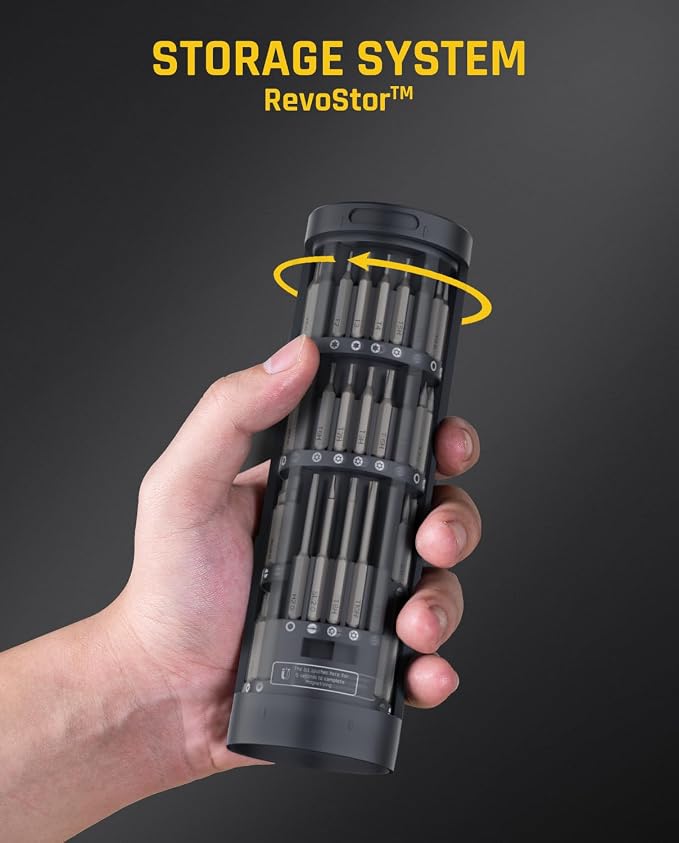 Fanttik E1 Ultra Mini Electric Screwdriver, Precision Electric Set, 50-in-1 Magnetic Bits, Magnetic Rotatable Storage, 5/32''Hex, Electric Screwdriver for Electronics Phone Camera Laptop Watch