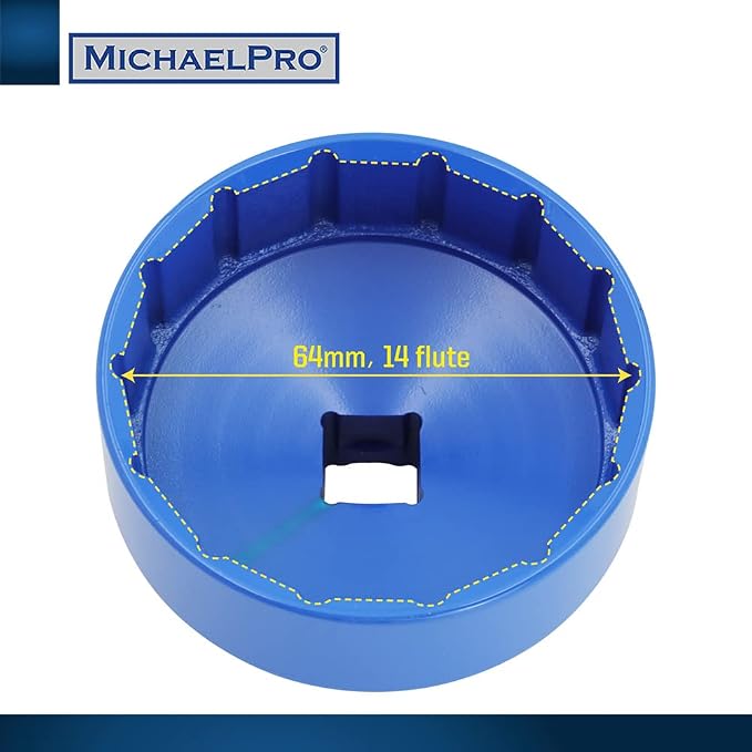 MichaelPro 64.5mm Forged Steel Oil Filter Cap Wrench for Toyota, Lexus, 14 flutes | Easily Remove Stubborn Oil Filters | Tough Lexus & Toyota Oil Filter Tool | MP009081