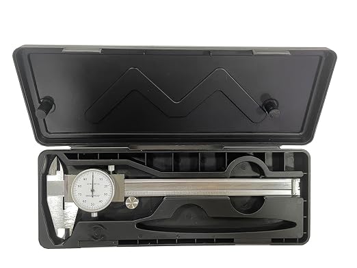 6 Inch Dial Caliper, MFQNENLK 4-Way Measurement Calipers, 0.001 Accuracy Imperial Shockproof Measuring Tool with Plastic Case (Dial Caliper 0-6" Range)