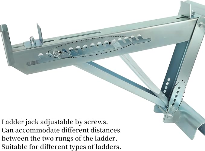 Ladder Jacks Scaffold Bracket - Two-Rung Short Body Extension Ladder Jack for Working 20 inch Stage 2 Pack