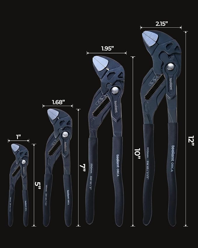 toolant 5-Inch Pocket Adjustable Plier Wrench, Zinc Phosphate CR-V Steel with Smooth Parallel Jaws and Pouch – Compact Portable Wrench for Plumbing, Nuts, Auto & Home Repairs
