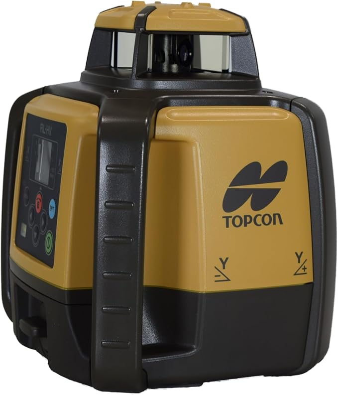 Topcon RL-HV2S Class 1 Multi-Purpose Self-Leveling Dual Grade Construction Rotary Line Laser Kit with LS-80X Laser Receiver & Tool Case (1051612-21)